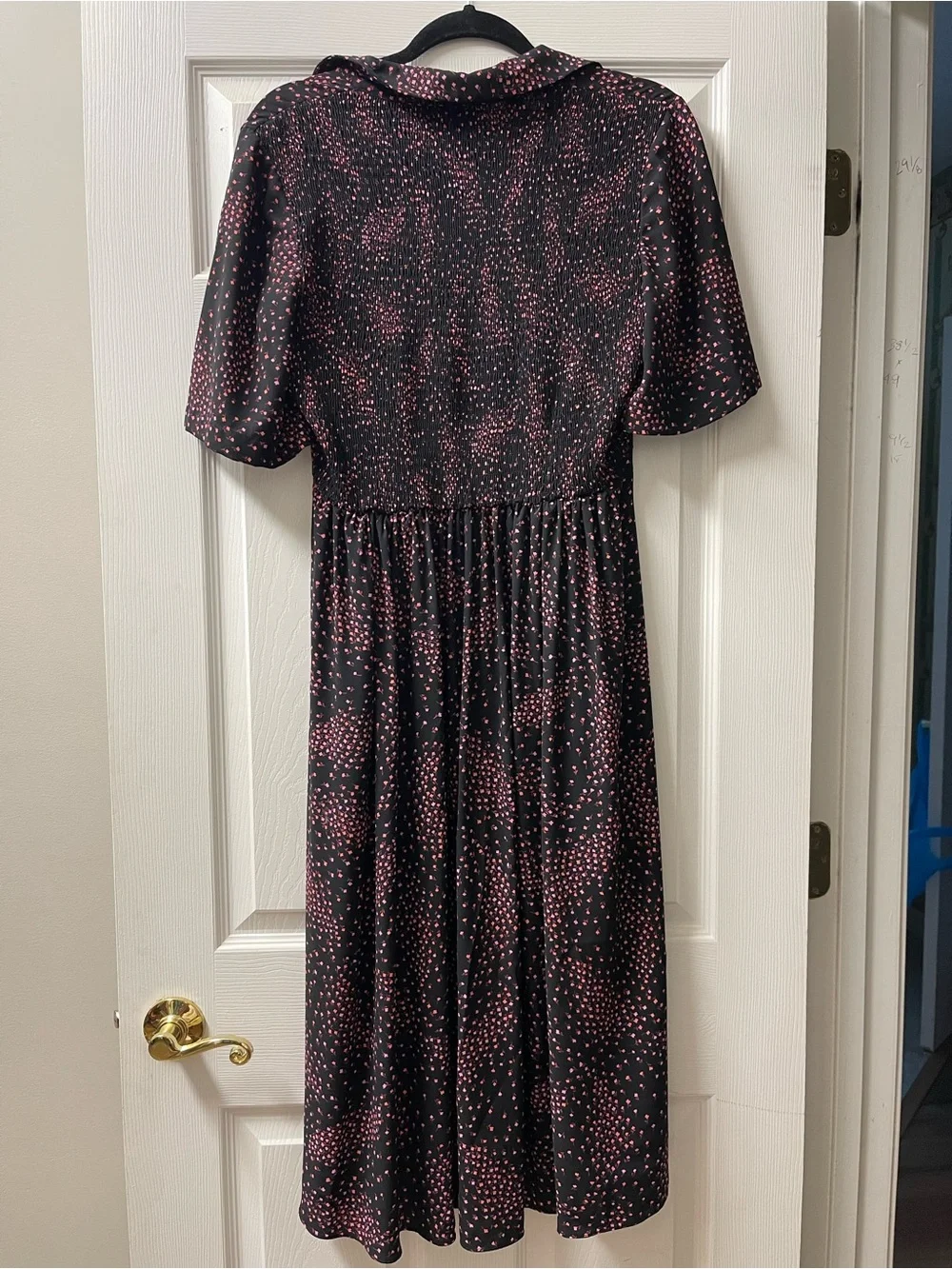 kate spade Black Midi Dress with Pink Dot Print